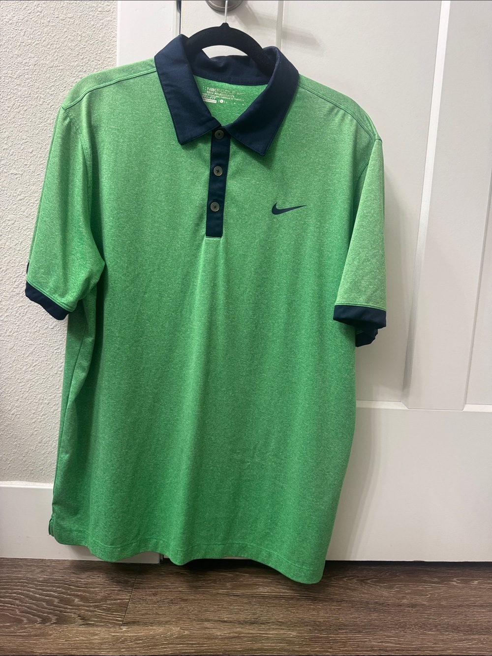 Nike Golf Dri Fit Men’s Green Polo with Navy Trim